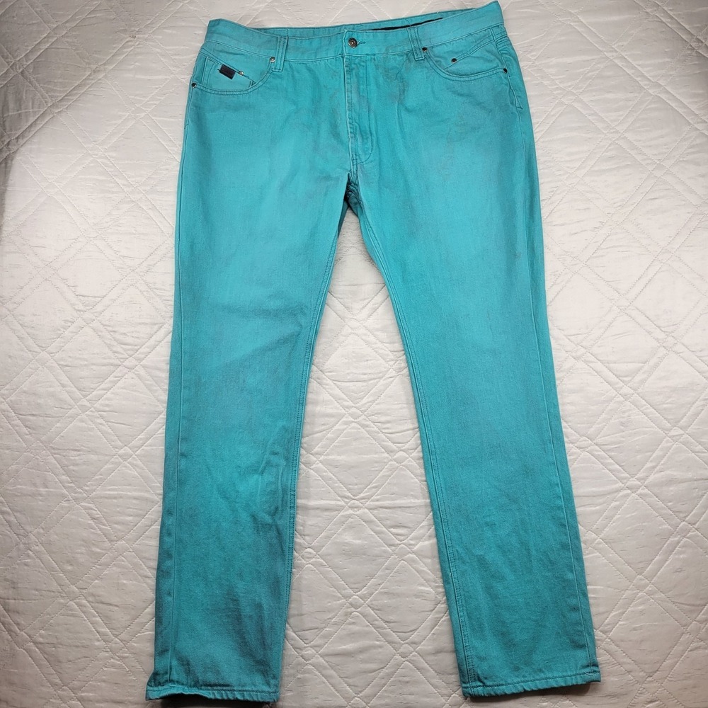 Parish 100% cotton stained turquoise jeans size 44X33 (waist 42)